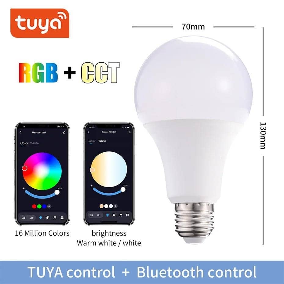 Tuya Bluetooth mrežasta pametna LED žarulja 20W E27 B22 RGB lampa koja ...