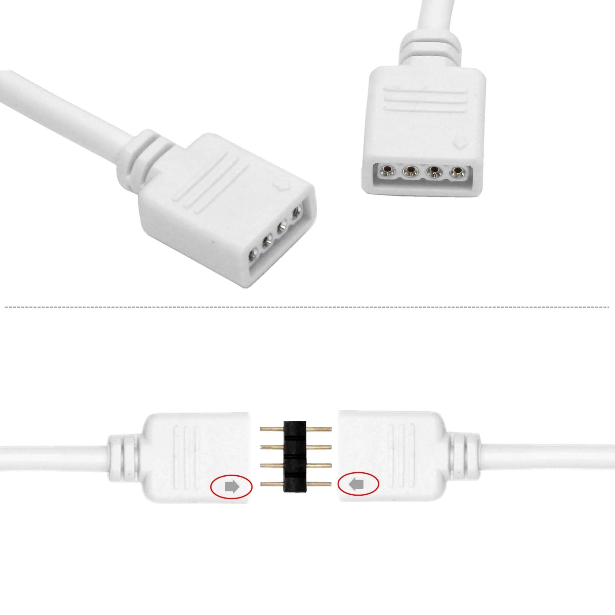 4 PIN RGB led konektor Produžni kabel Kabel Žica + 4 pinski konektori ...