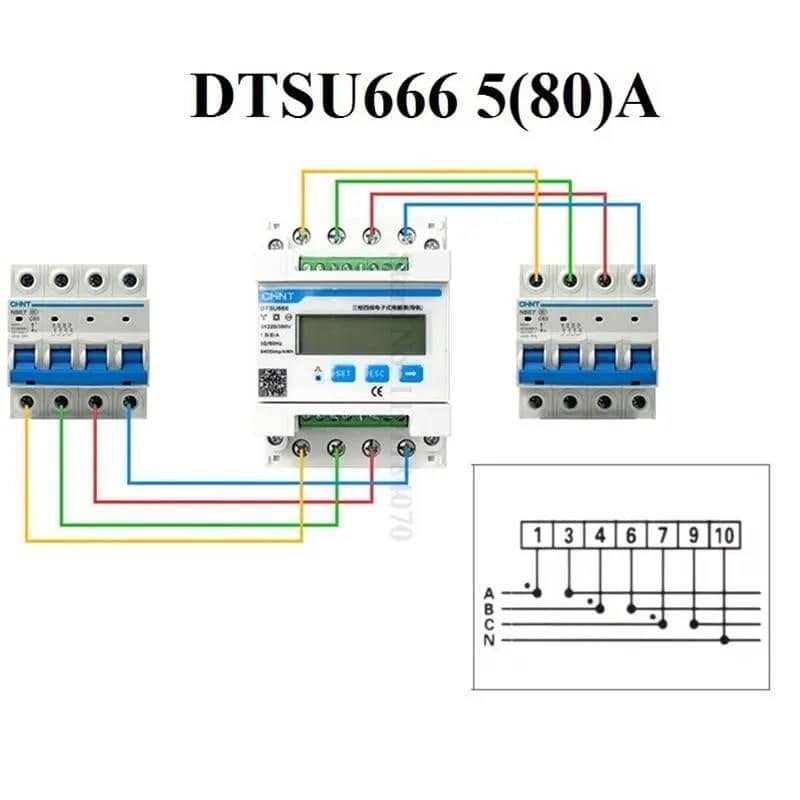 CHNT CHINT DDSU666 DTSU666 Jednofazna DIN-šina 80A 1.5(6)A RS485 ModBus ...
